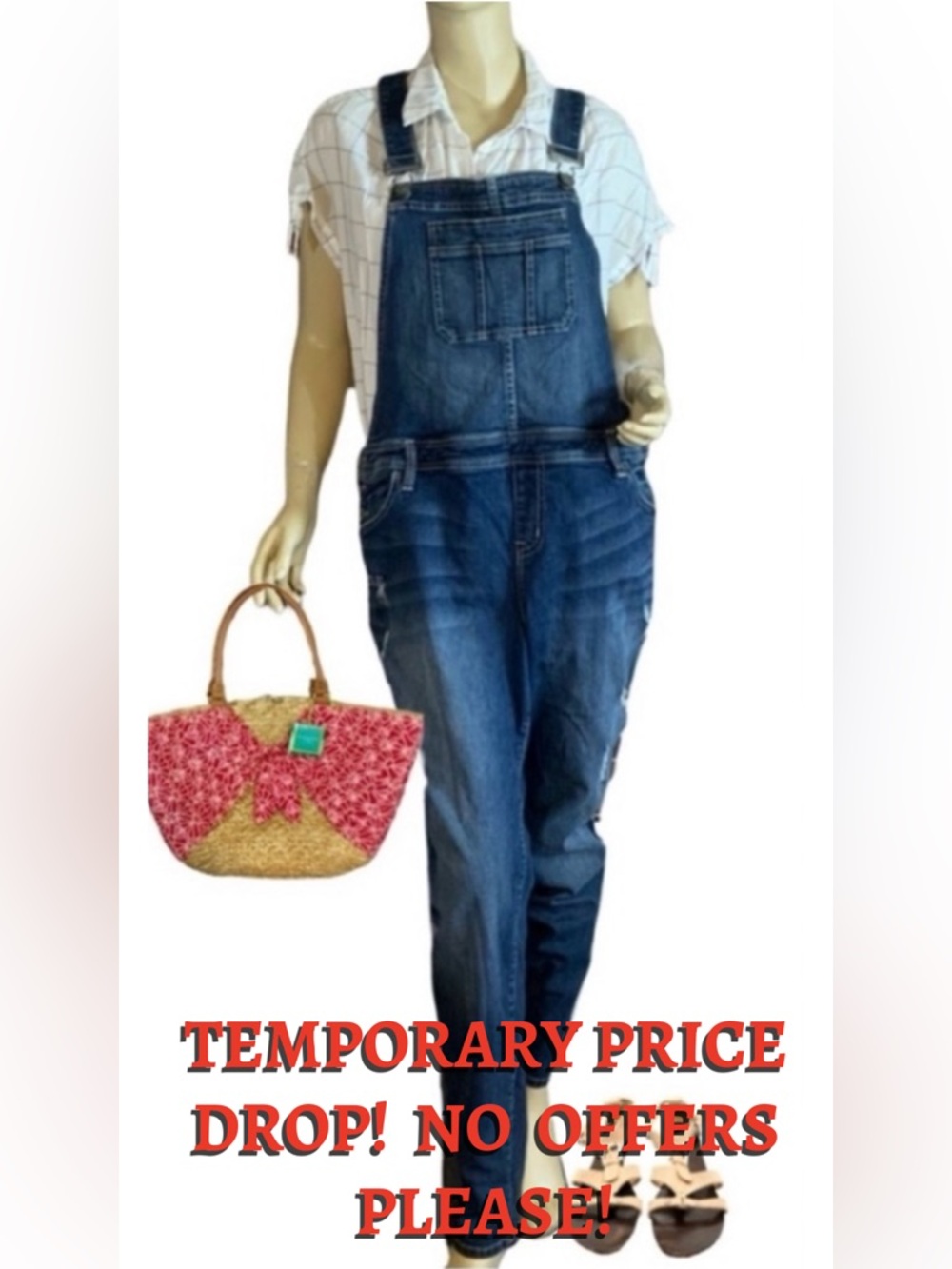 TORRID DISTRESSED DENIM OVERALLS (18)